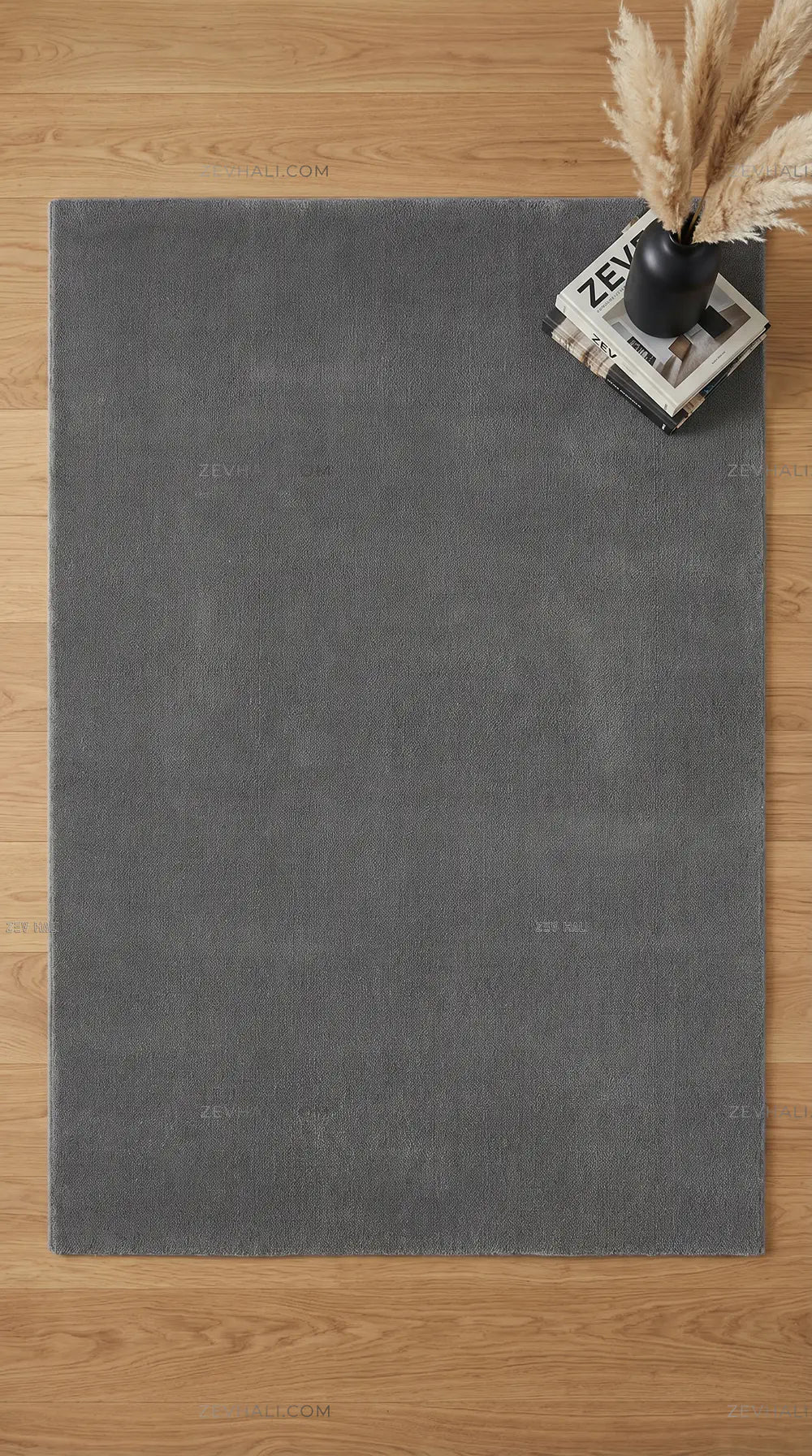 Zev Halı Pilosus Antrasit Shaggy Yumuşak Özel Ölçü Salon Halısı | Shaggy Halı | Zev Halı