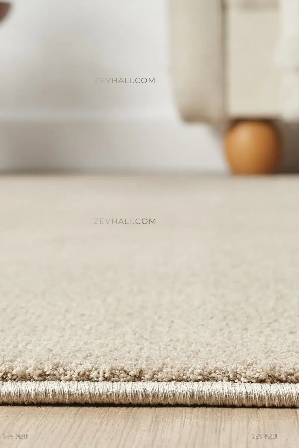Zev Halı Pilosus Bej Sade Dokuma Taban Shaggy Özel Ölçü Halı | Shaggy Halı | Zev Halı