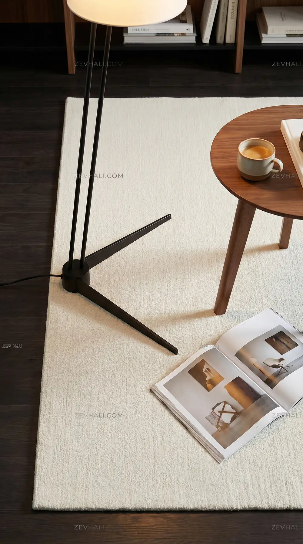 Zev Halı Pilosus Krem Sade Dokuma Taban Duvardan Duvara Shaggy Halı | Shaggy Halı | Zev Halı