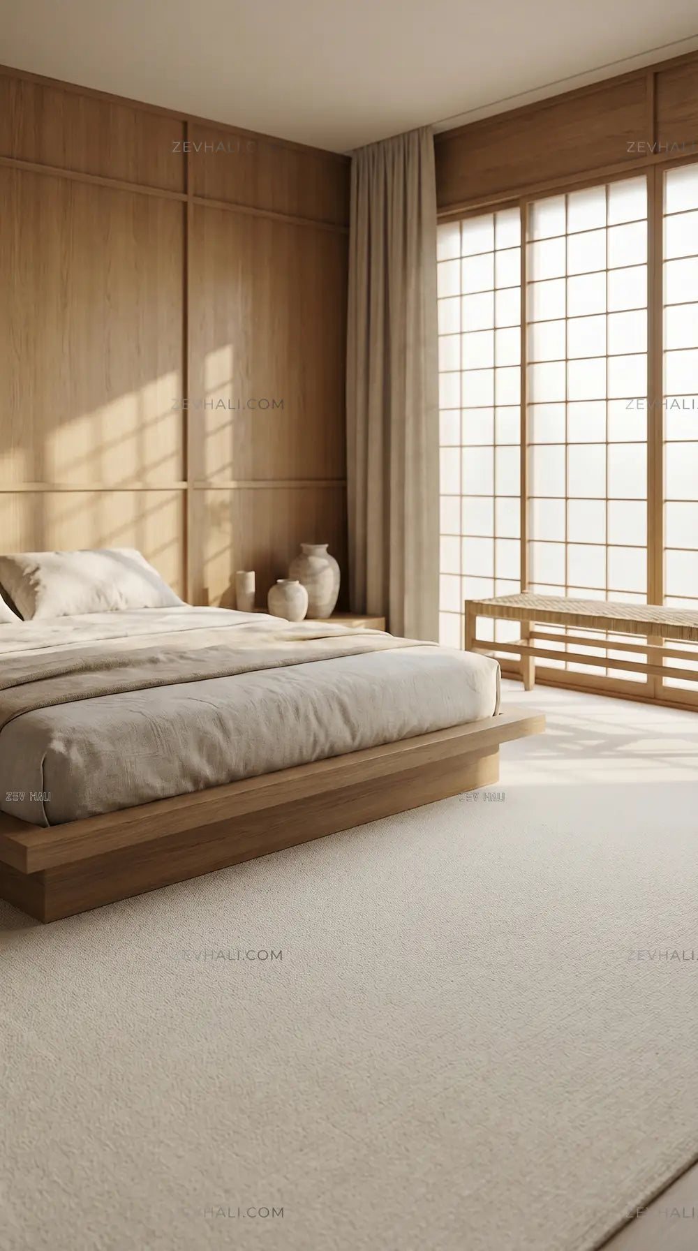 Zev Halı Pilosus Krem Sade Dokuma Taban Duvardan Duvara Shaggy Halı | Shaggy Halı | Zev Halı