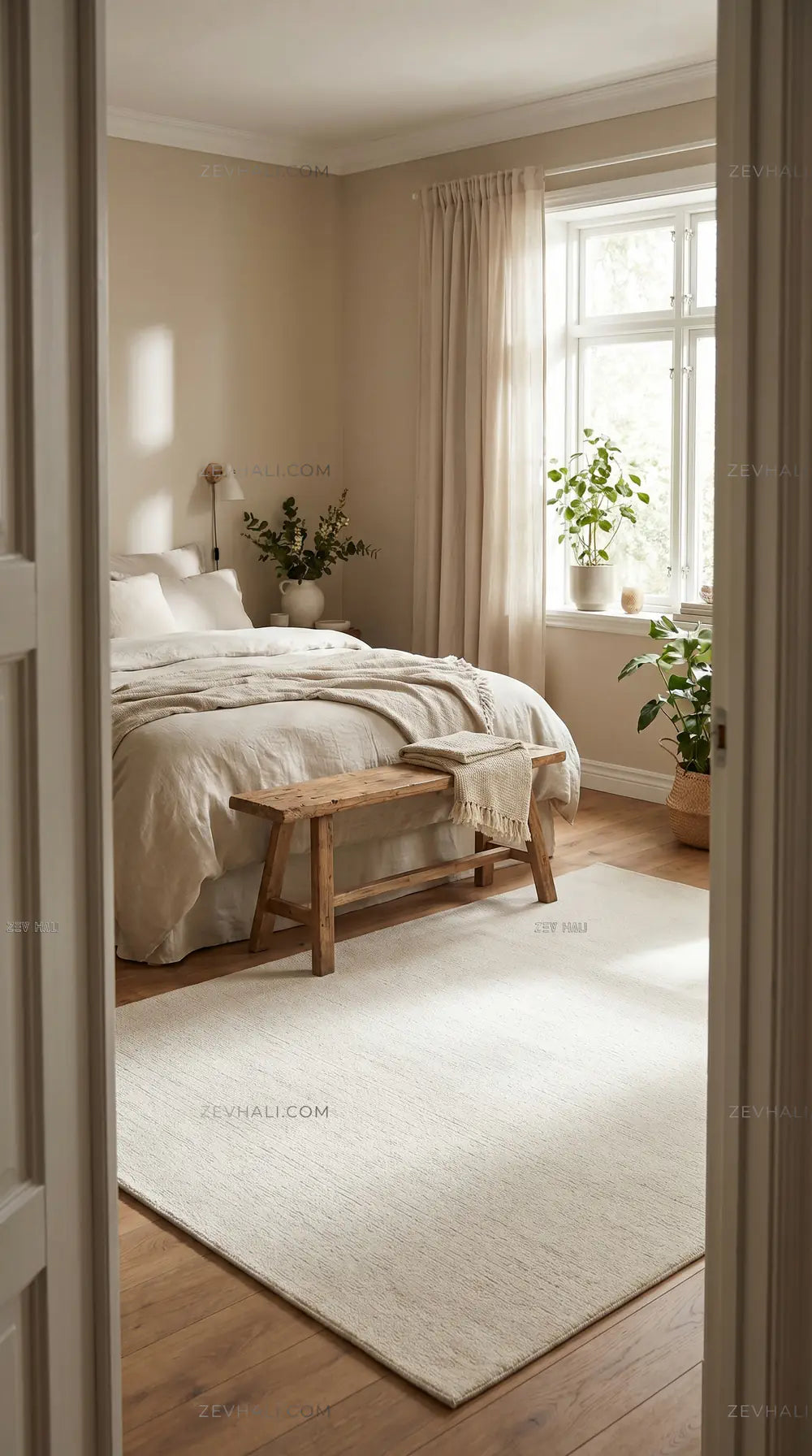 Zev Halı Pilosus Krem Sade Dokuma Taban Duvardan Duvara Shaggy Halı | Shaggy Halı | Zev Halı