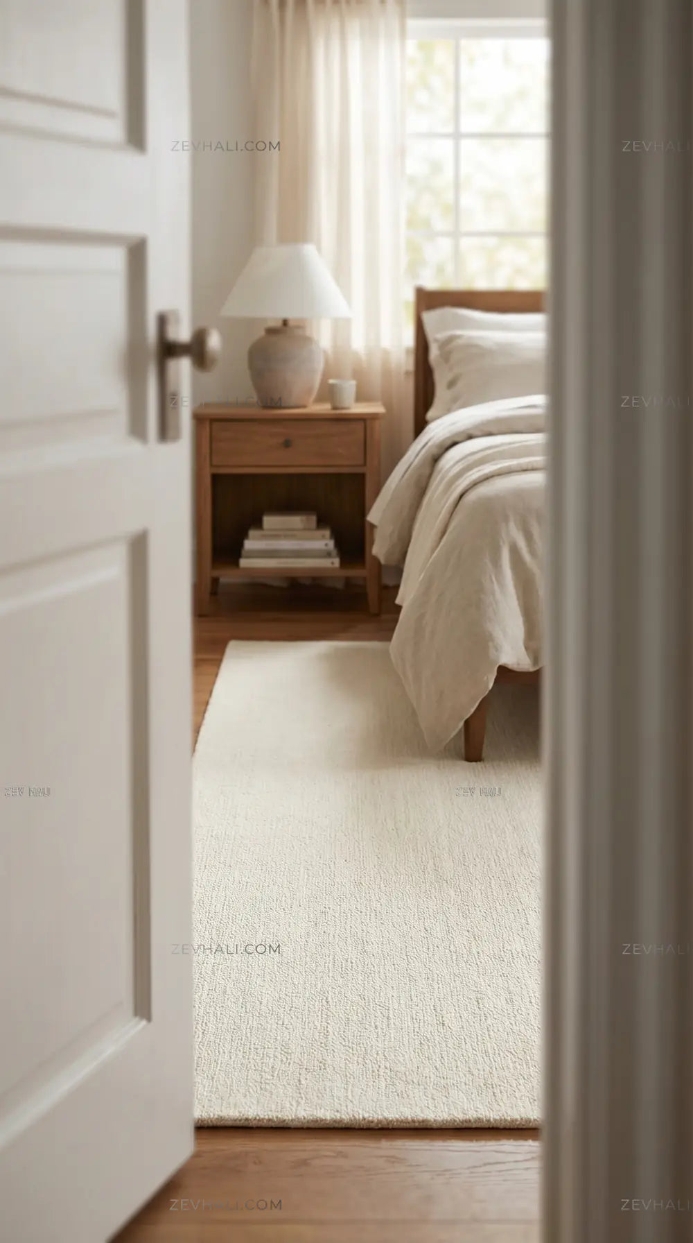 Zev Halı Pilosus Krem Sade Dokuma Taban Duvardan Duvara Shaggy Halı | Shaggy Halı | Zev Halı