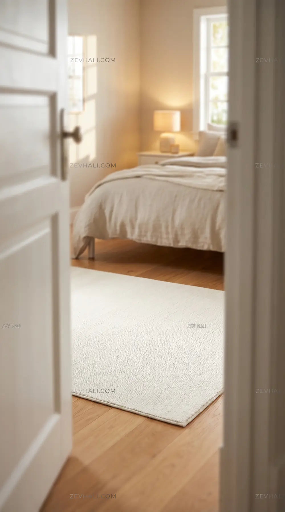 Zev Halı Pilosus Krem Sade Dokuma Taban Duvardan Duvara Shaggy Halı | Shaggy Halı | Zev Halı