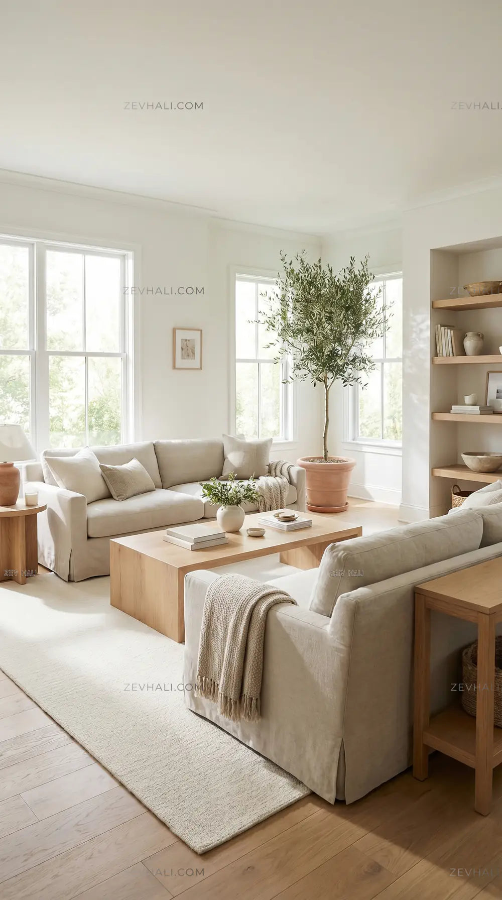 Zev Halı Pilosus Krem Sade Dokuma Taban Duvardan Duvara Shaggy Halı | Shaggy Halı | Zev Halı