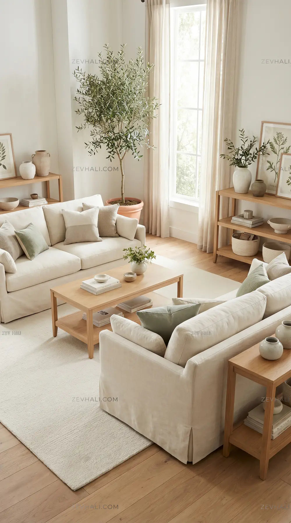 Zev Halı Pilosus Krem Sade Dokuma Taban Duvardan Duvara Shaggy Halı | Shaggy Halı | Zev Halı