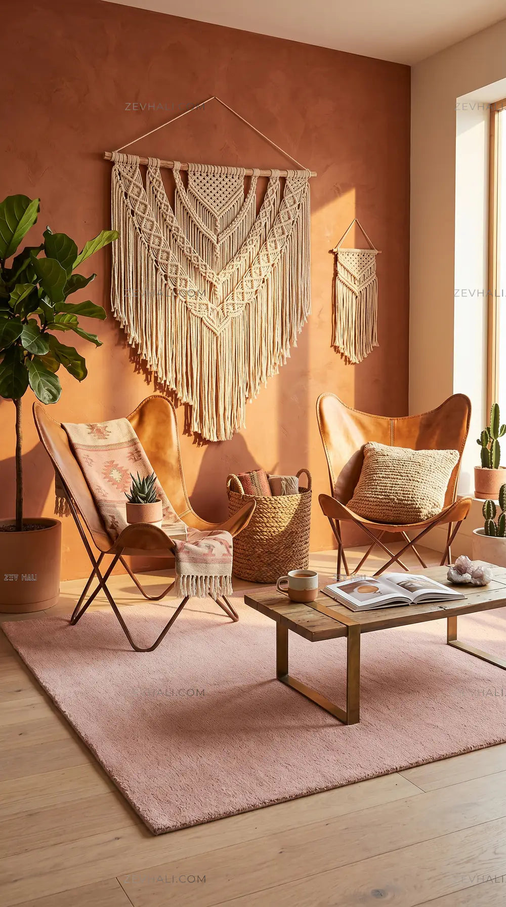 Zev Halı Pilosus Pembe Dokuma Tabanlı Shaggy Özel Kesim Yumuşak Halı | Shaggy Halı | Zev Halı