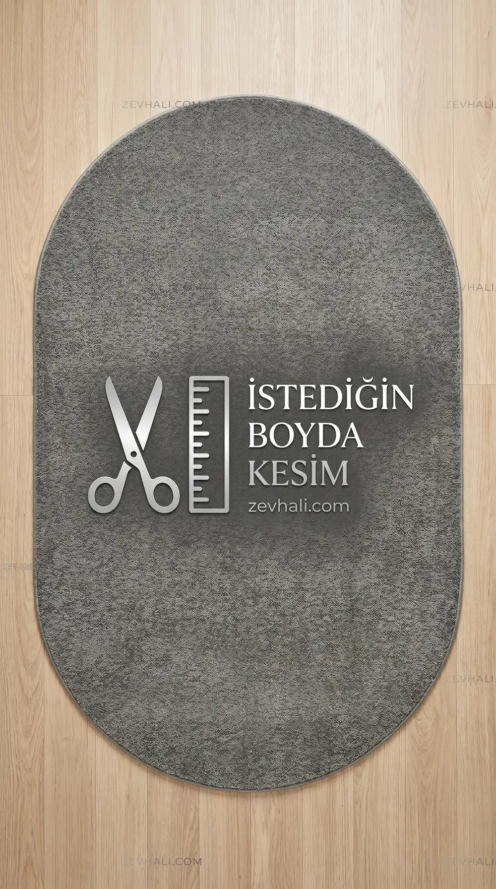 Zev Halı Pilosus Antrasit Oval Özel Ölçü Dokuma Taban Shaggy Halı | Shaggy Halı | Zev Halı