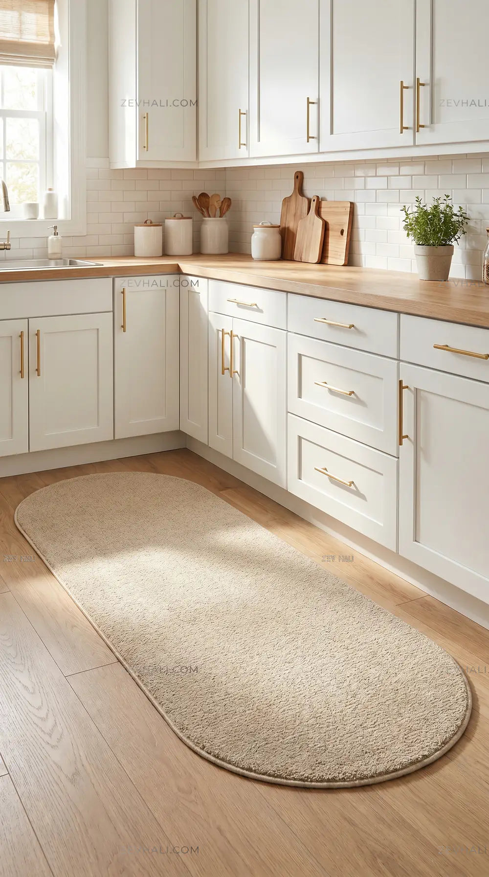 Zev Halı Pilosus Bej Oval Özel Ölçü Dokuma Taban Shaggy Halı | Shaggy Halı | Zev Halı