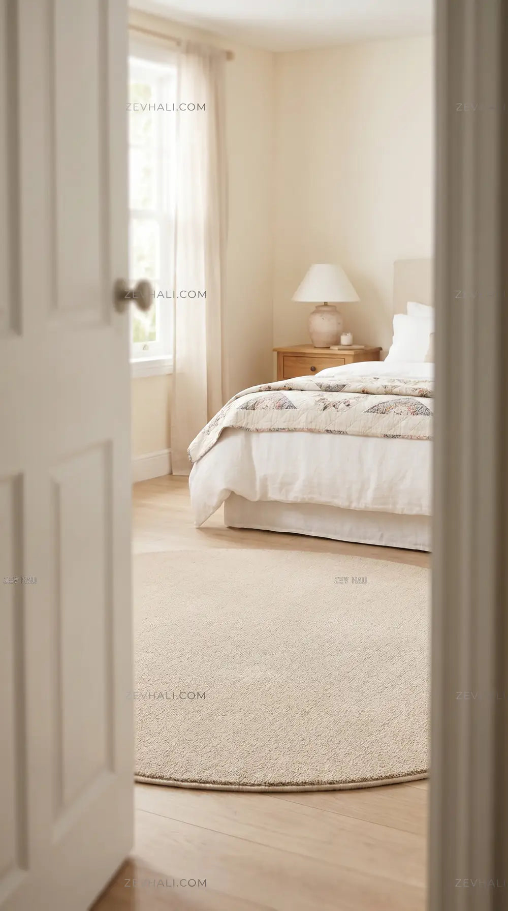 Zev Halı Pilosus Bej Oval Özel Ölçü Dokuma Taban Shaggy Halı | Shaggy Halı | Zev Halı