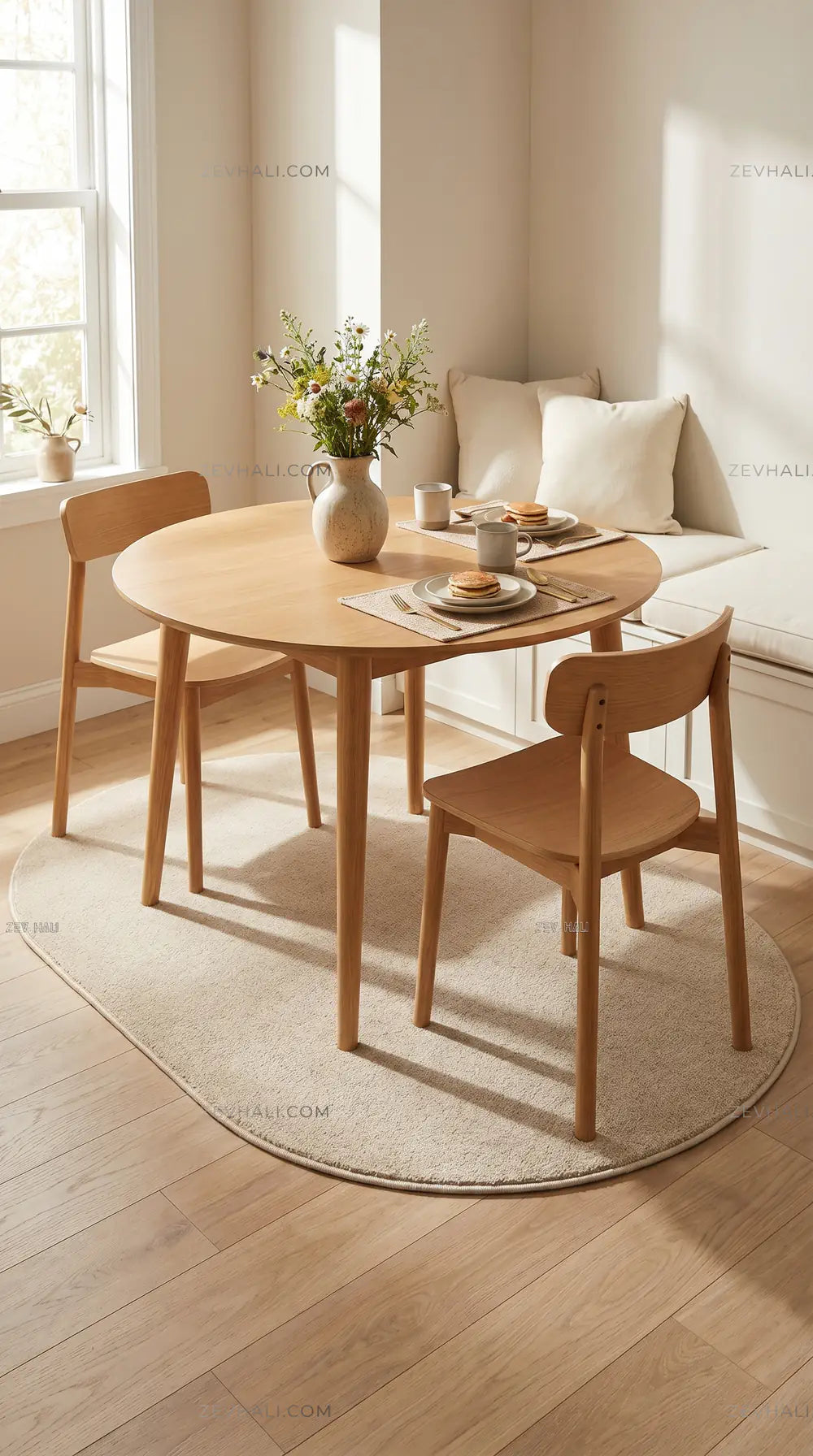 Zev Halı Pilosus Bej Oval Özel Ölçü Dokuma Taban Shaggy Halı | Shaggy Halı | Zev Halı