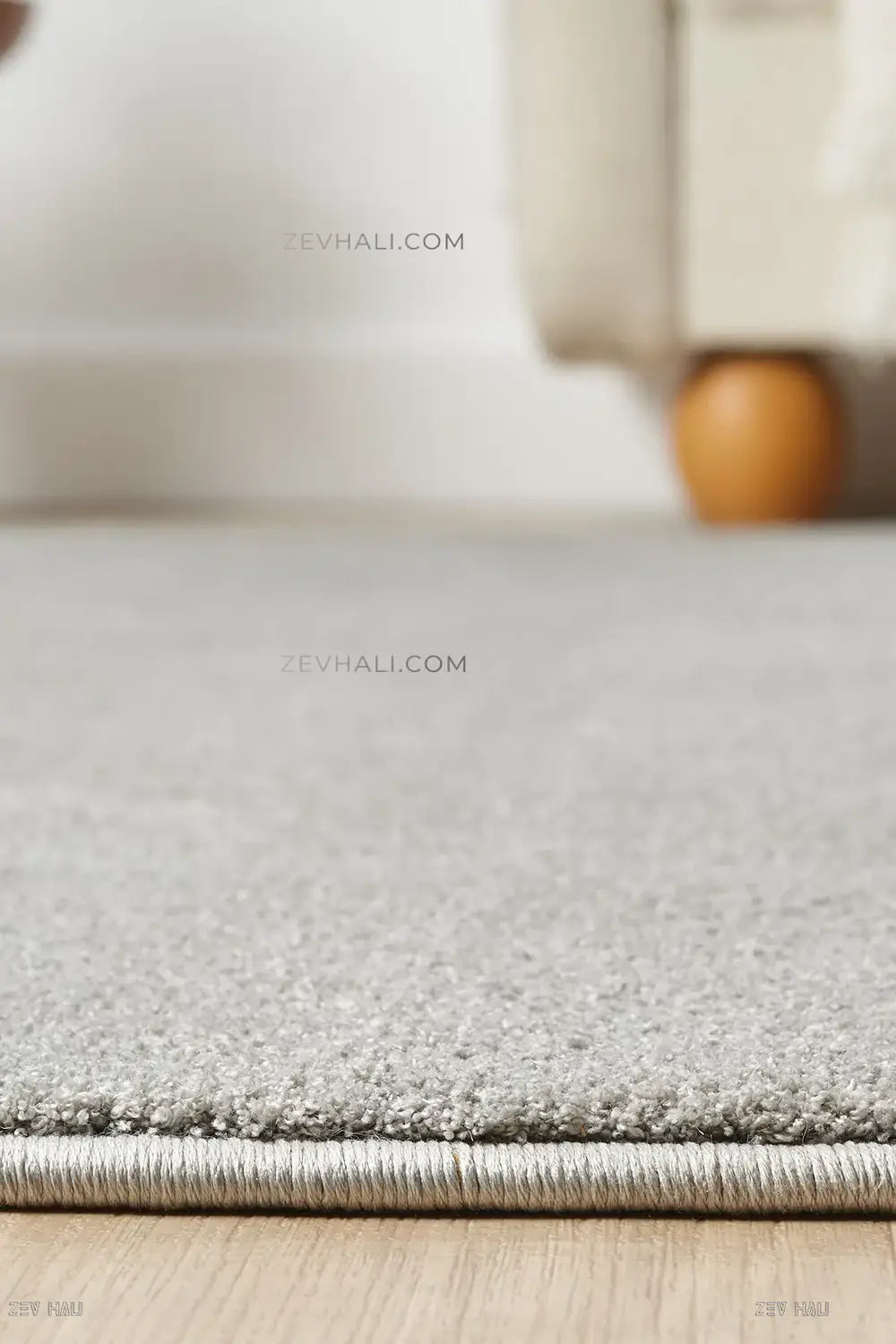 Zev Halı Pilosus Gri Oval Özel Ölçü Yumuşak Shaggy Dokuma Taban Halı | Shaggy Halı | Zev Halı