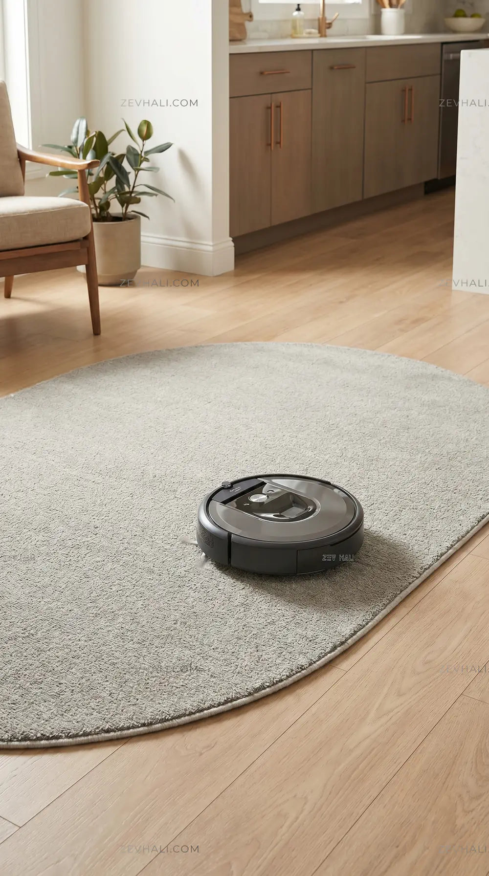 Zev Halı Pilosus Gri Oval Özel Ölçü Yumuşak Shaggy Dokuma Taban Halı | Shaggy Halı | Zev Halı