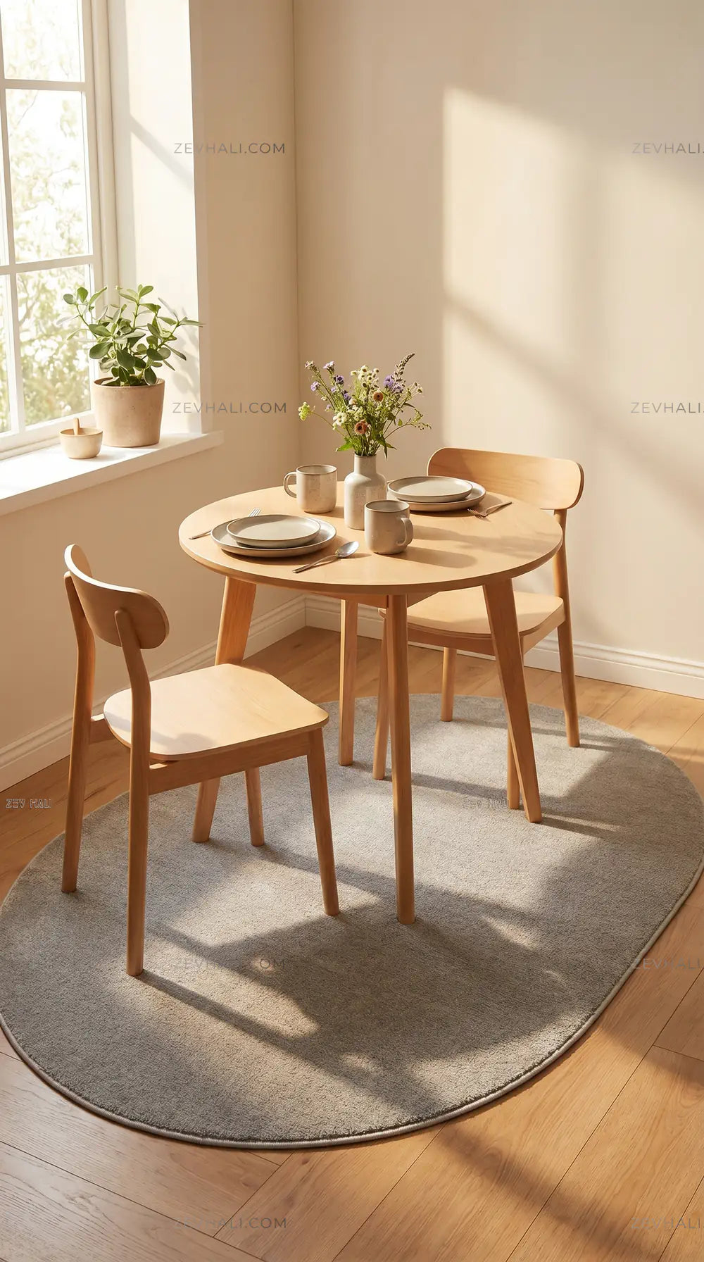 Zev Halı Pilosus Gri Oval Özel Ölçü Yumuşak Shaggy Dokuma Taban Halı | Shaggy Halı | Zev Halı