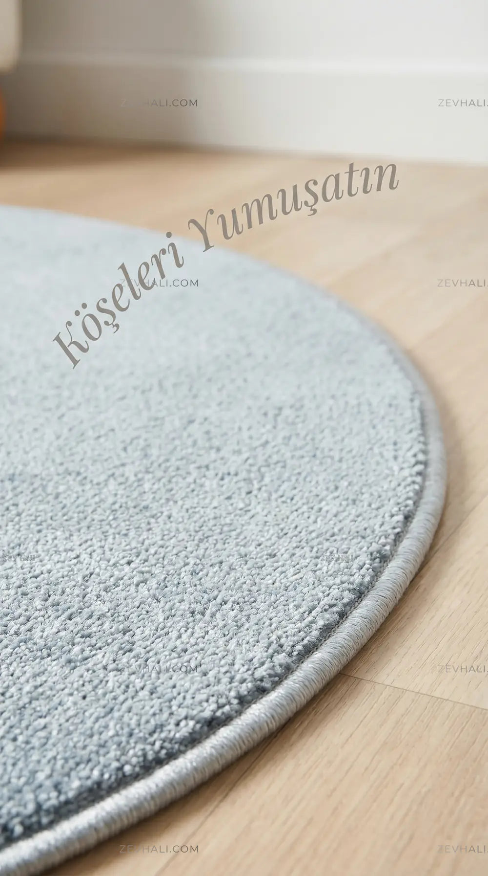 Zev Halı Pilosus Mavi Oval Shaggy Özel Ölçü Dokuma Taban Peluş Halı | Shaggy Halı | Zev Halı
