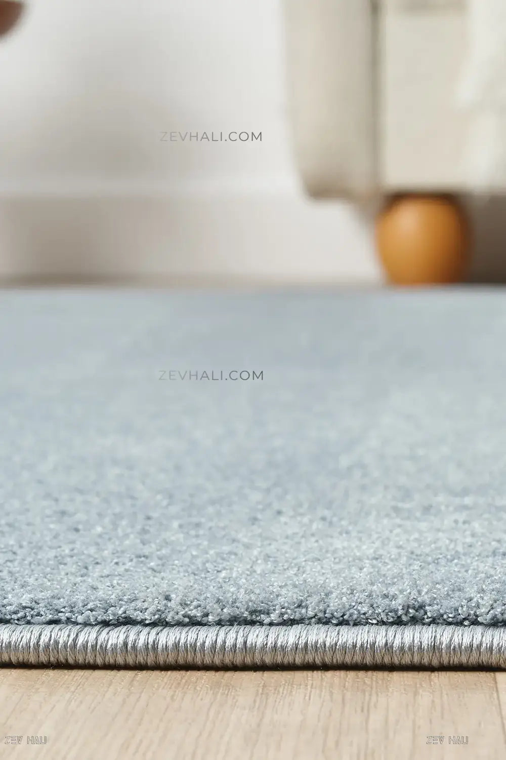 Zev Halı Pilosus Mavi Oval Shaggy Özel Ölçü Dokuma Taban Peluş Halı | Shaggy Halı | Zev Halı