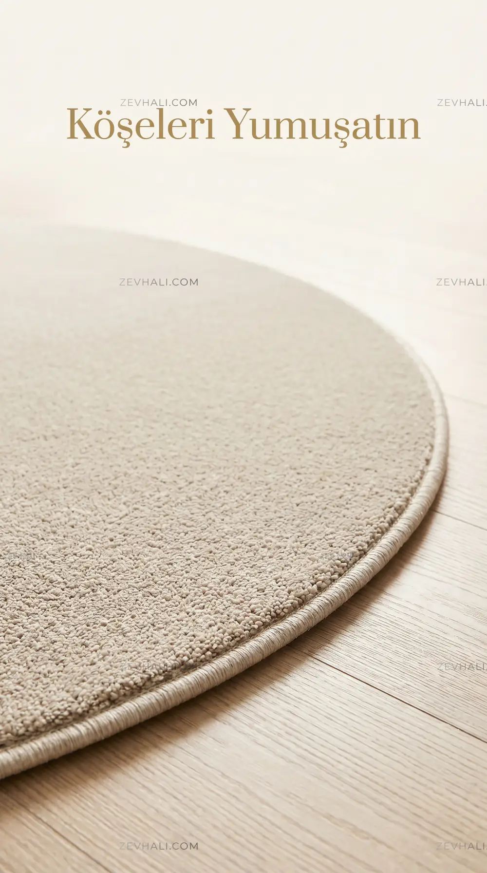 Zev Halı Pilosus Taş Rengi Oval Shaggy Özel Ölçü Dokuma Taban Halı