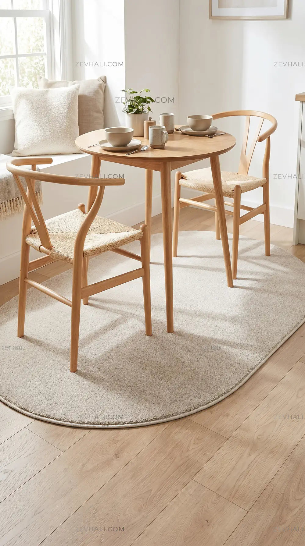 Zev Halı Pilosus Taş Rengi Oval Shaggy Özel Ölçü Dokuma Taban Halı