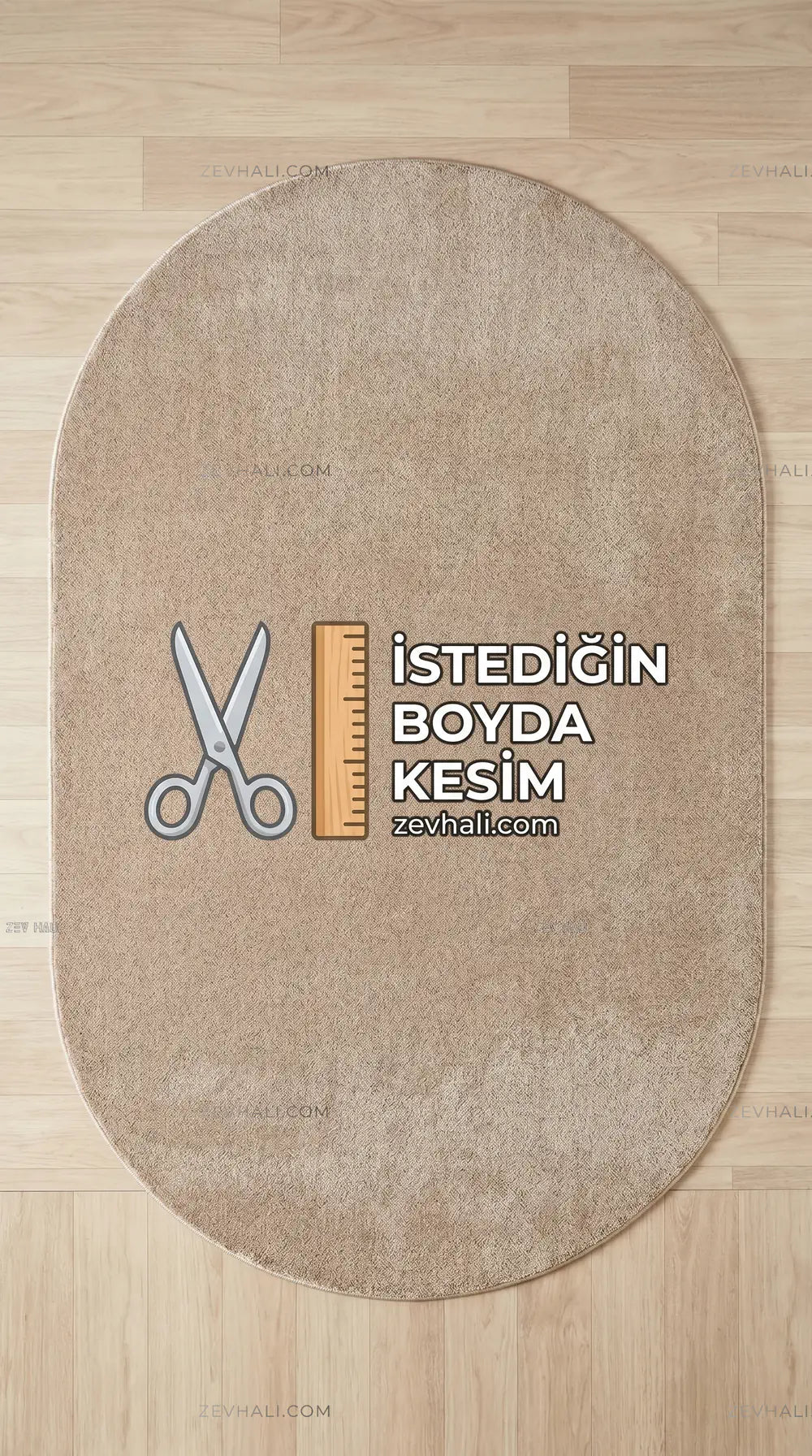 Zev Halı Pilosus Vizon Oval Peluş Özel Kesim Dokuma Taban Halı | Shaggy Halı | Zev Halı