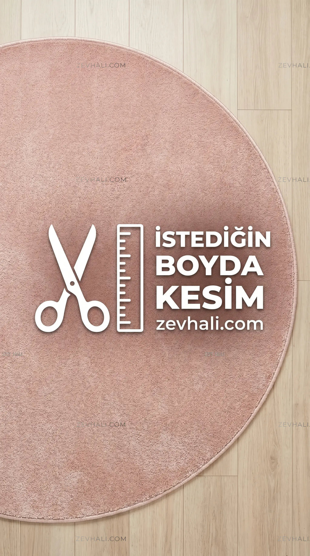 Zev Halı Pilosus Pembe Daire Shaggy Özel Ölçü Dokuma Taban Peluş Halı | Shaggy Halı | Zev Halı