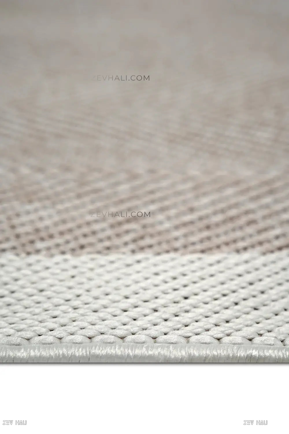 Zev Halı Sisal Plus Bej Krem Balıksırtı Çerçeveli Makinede Yıkanabilir Salon Mutfak Halısı ZS09 | Sisal Halı | Zev Halı