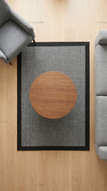 Zev Halı Sisal Plus Gri Siyah Çerçeveli Makinede Yıkanabilir Salon Mutfak Balkon Halısı ZS10 | Sisal Halı | Zev Halı