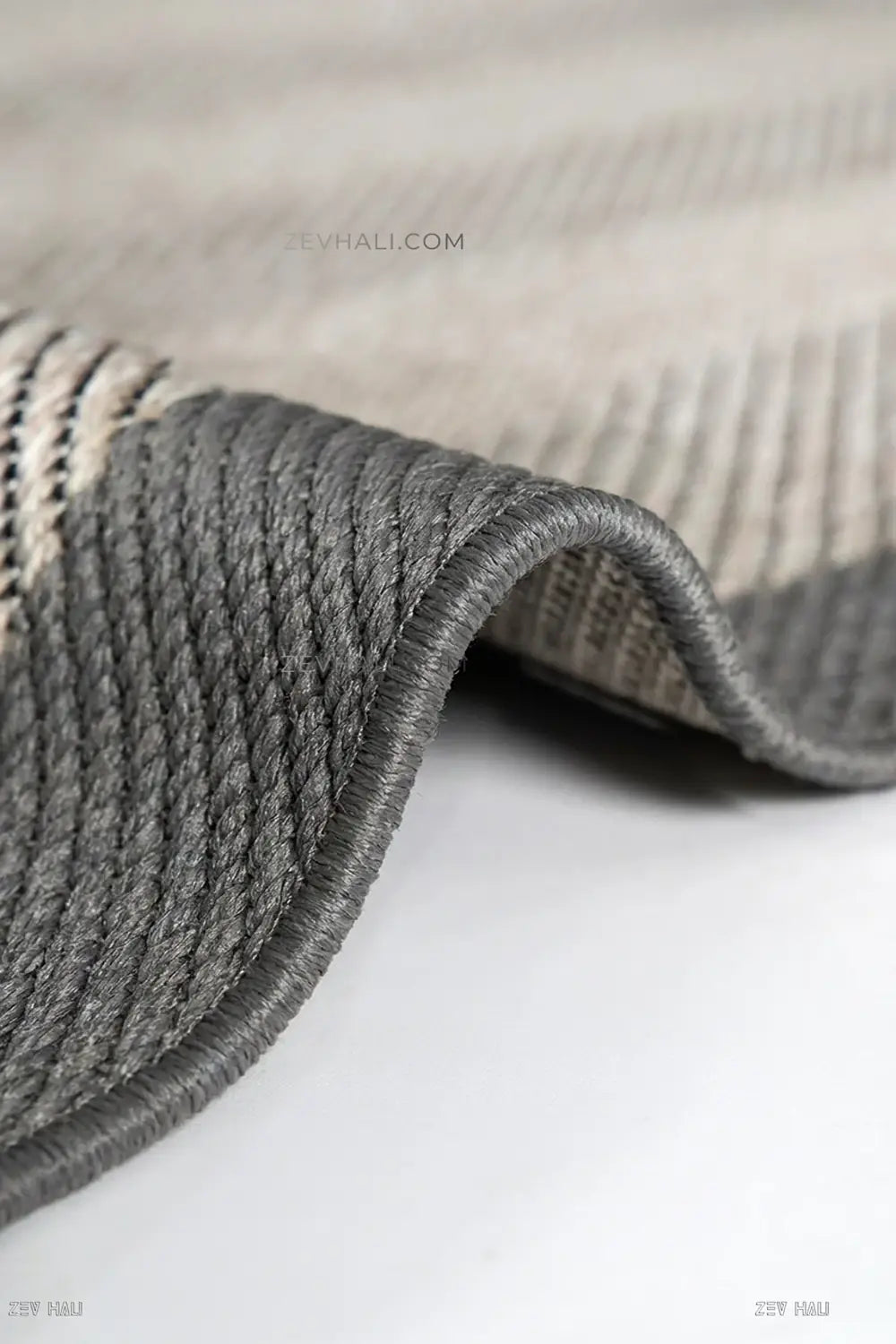 Zev Halı Sisal Plus Krem Gri Çerçeveli Makinede Yıkanabilir Salon Yatak Odası Mutfak Halısı ZS12