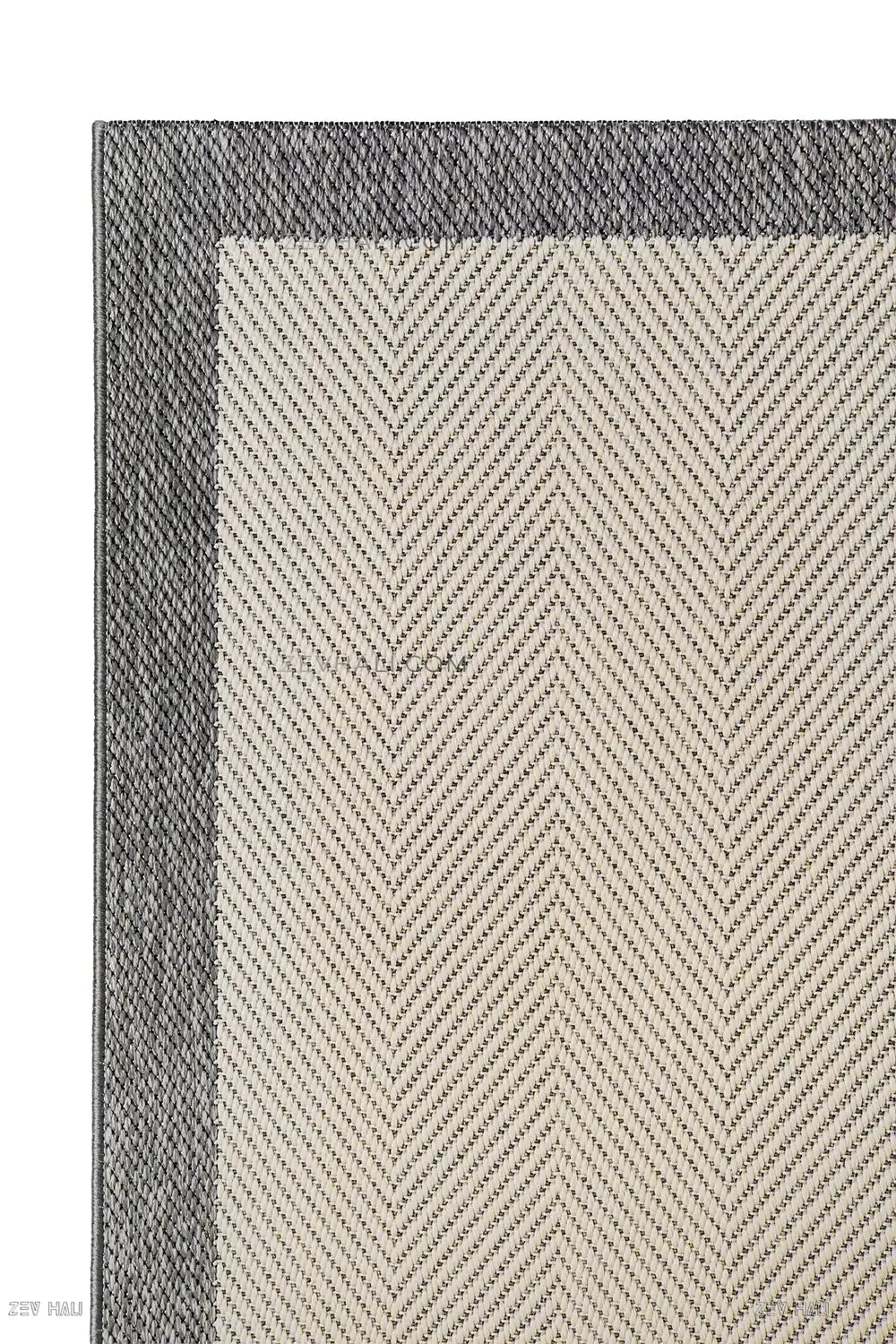 Zev Halı Sisal Plus Krem Gri Çerçeveli Makinede Yıkanabilir Salon Yatak Odası Mutfak Halısı ZS12
