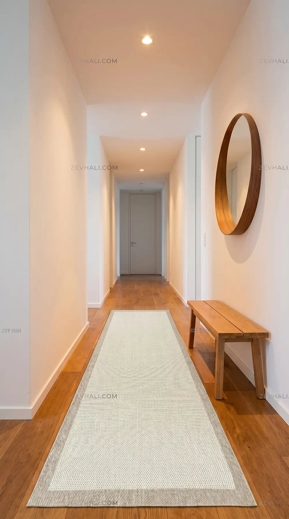 Zev Halı Sisal Plus Krem Bej Mikro Dokulu Çerçeveli Yıkanabilir Salon Mutfak Balkon Halısı ZS15 | Sisal Halı | Zev Halı