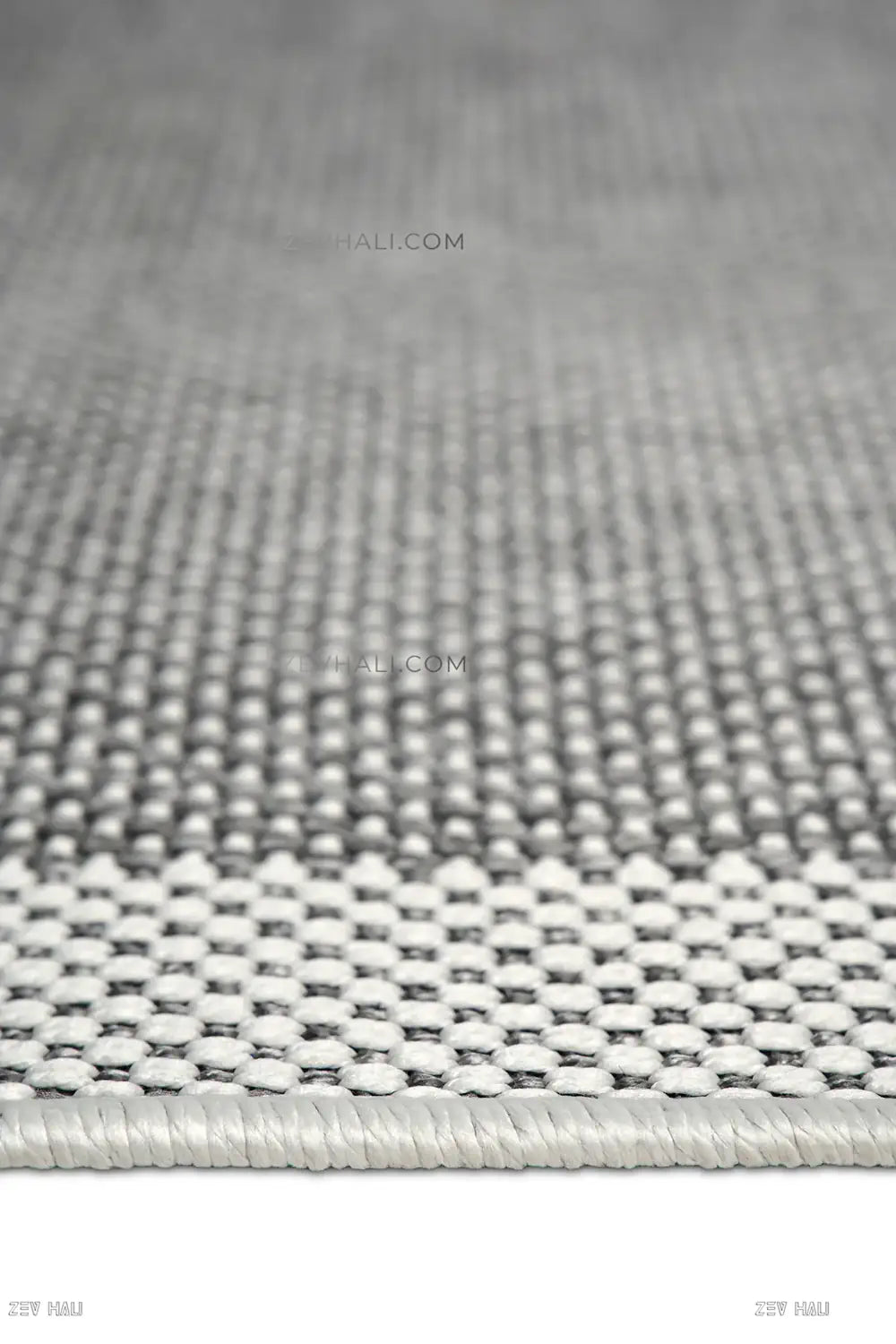 Zev Halı Sisal Plus Gri Krem Çerçeveli Yıkanabilir Salon Mutfak Koridor Balkon Halısı ZS16 | Sisal Halı | Zev Halı