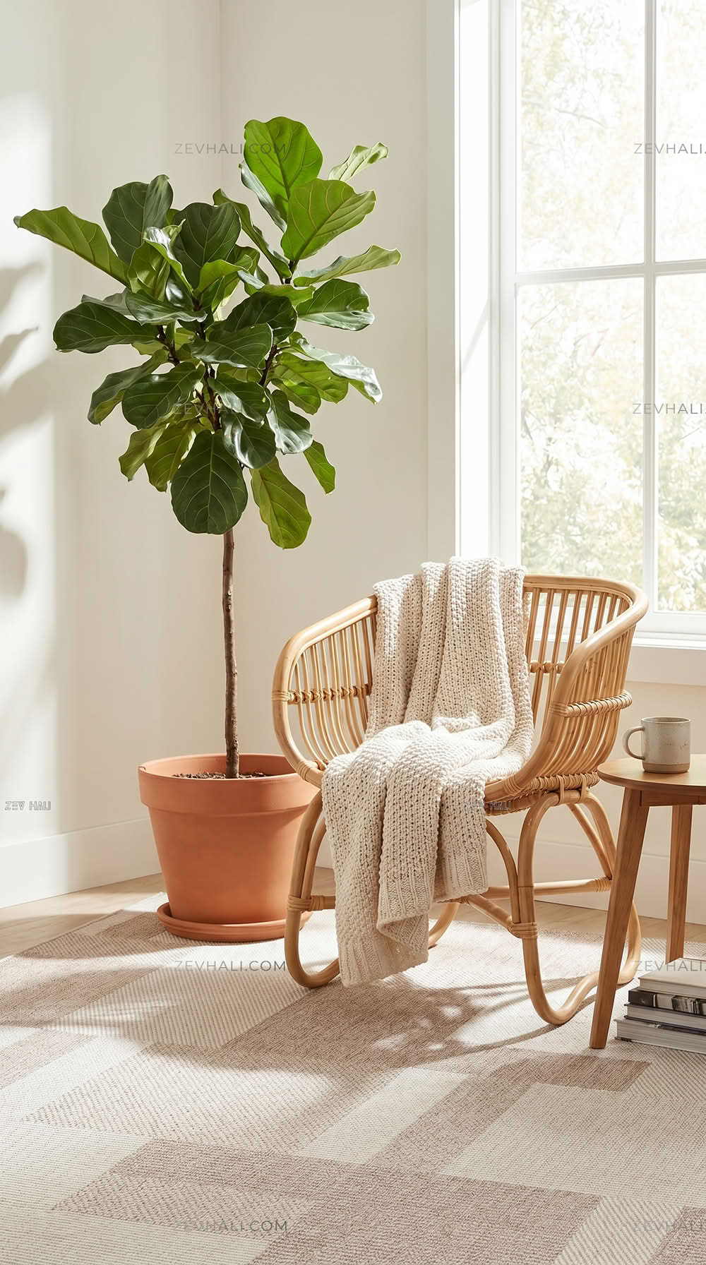 Zev Halı Sisal Vizon Geometrik Bloklu Makinede Yıkanabilir Kaymaz Salon Mutfak Halısı ZS03 | Sisal Halı | Zev Halı