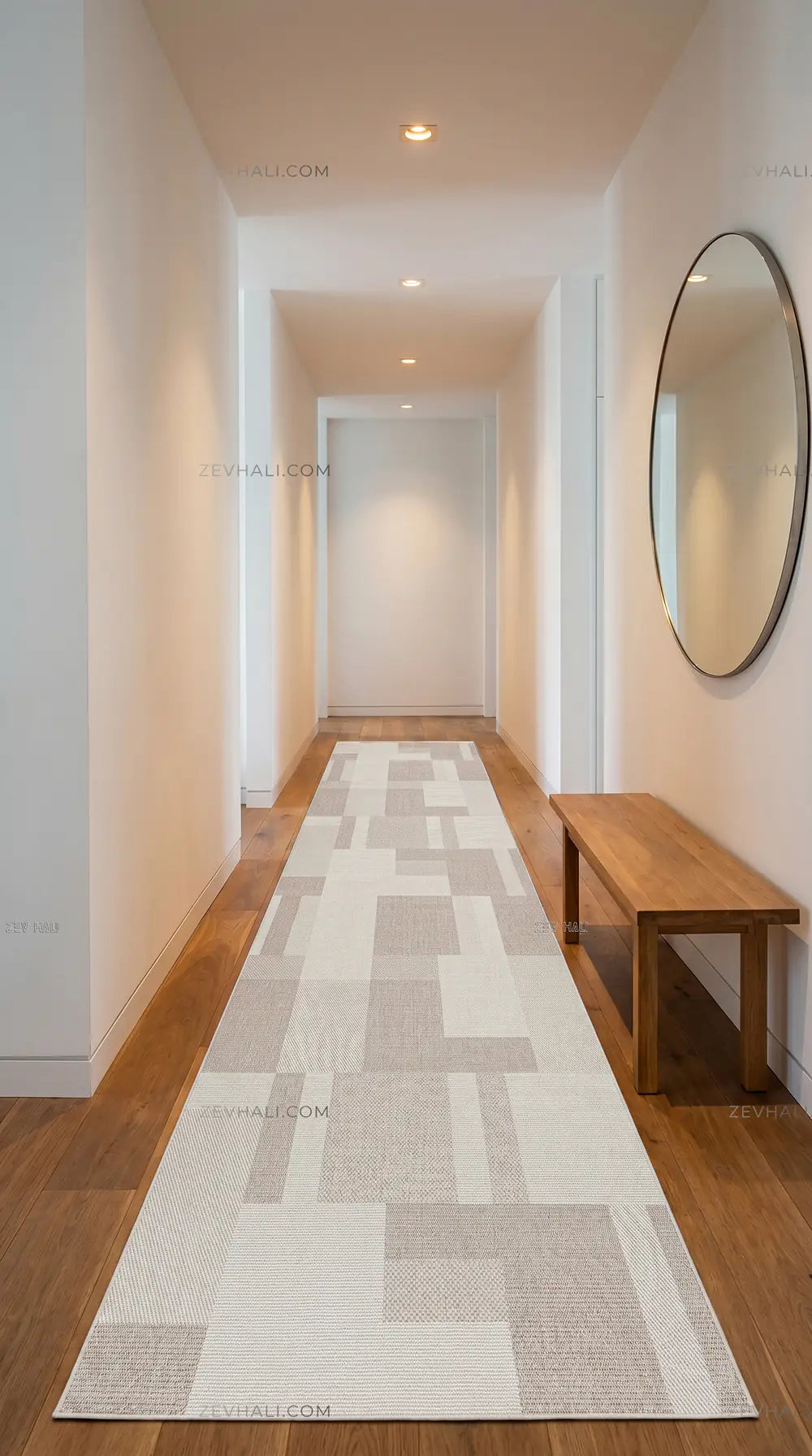 Zev Halı Sisal Vizon Geometrik Bloklu Makinede Yıkanabilir Kaymaz Salon Mutfak Halısı ZS03 | Sisal Halı | Zev Halı