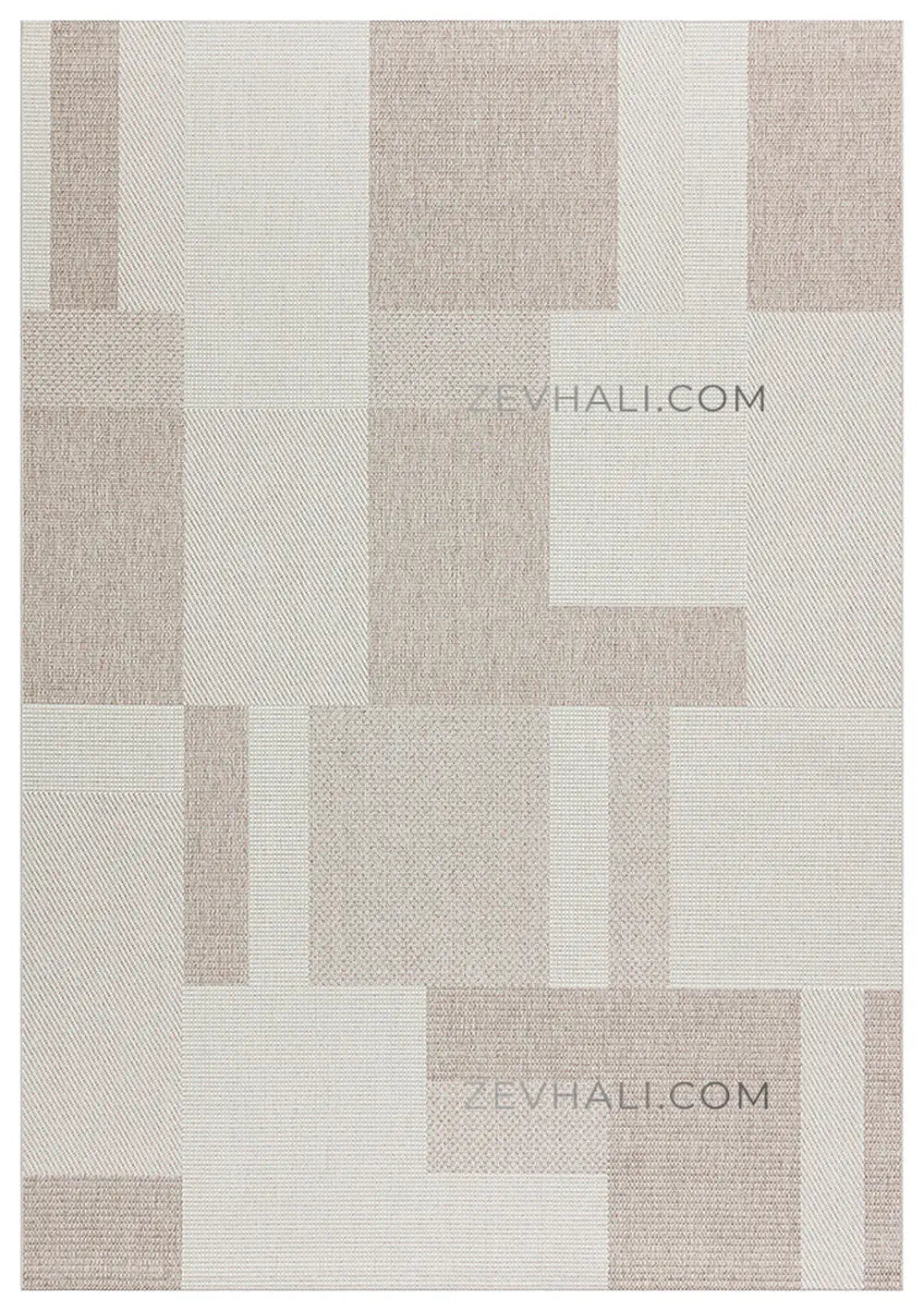 Zev Halı Sisal Vizon Geometrik Bloklu Makinede Yıkanabilir Kaymaz Salon Mutfak Halısı ZS03 | Sisal Halı | Zev Halı