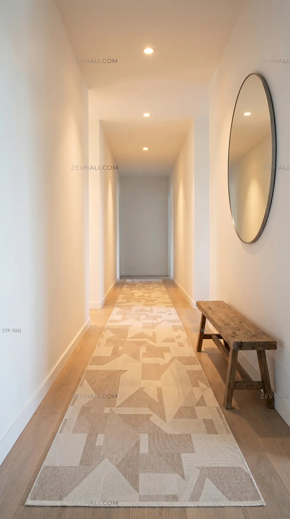 Zev Halı Sisal Vizon Krem Asimetrik Geometrik Makinede Yıkanabilir Salon Mutfak Balkon Halısı ZS04 | Sisal Halı | Zev Halı