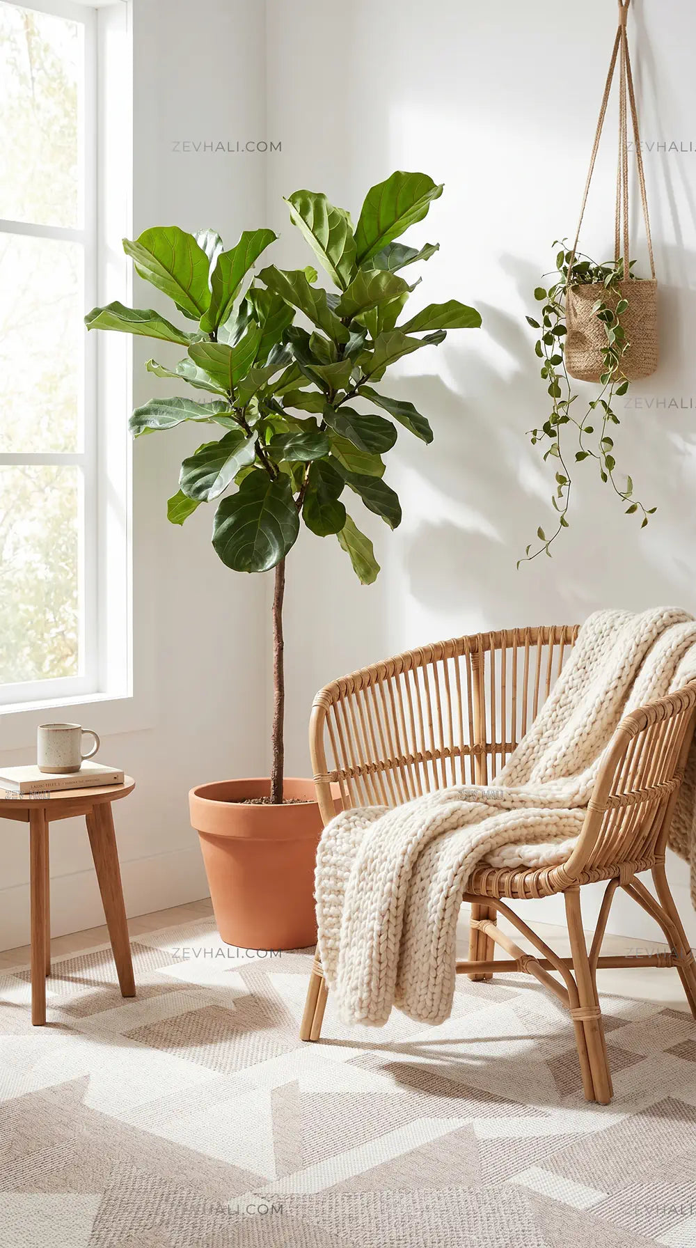 Zev Halı Sisal Vizon Krem Asimetrik Geometrik Makinede Yıkanabilir Salon Mutfak Balkon Halısı ZS04 | Sisal Halı | Zev Halı