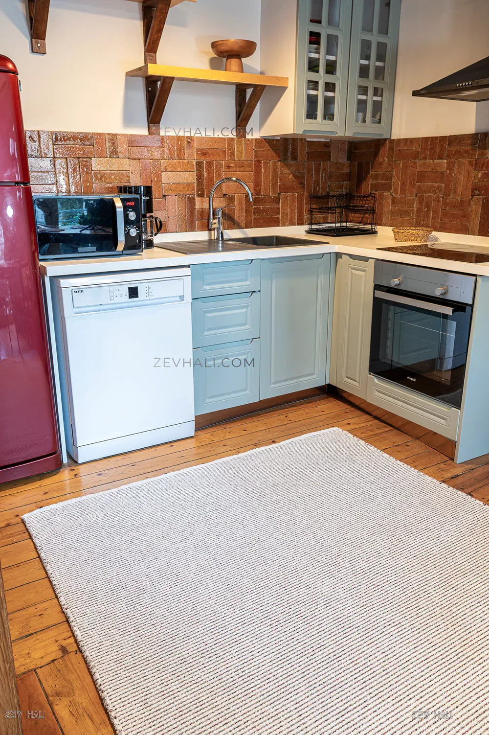 Zev Carpet Babil Grey Soft Kitchen Youth Room Rug Custom Size Ba05