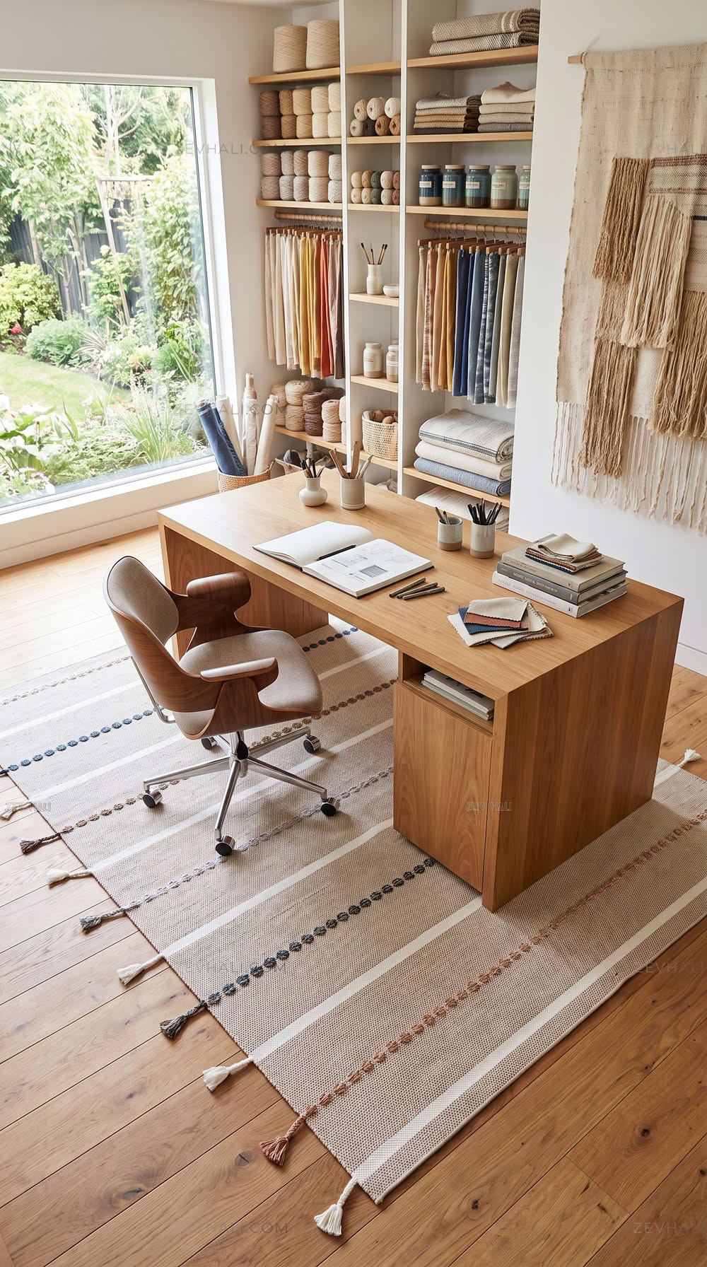 Zev Halı Vincents Colors Kum Beji Çizgili Püsküllü Kilim VC03 160x200