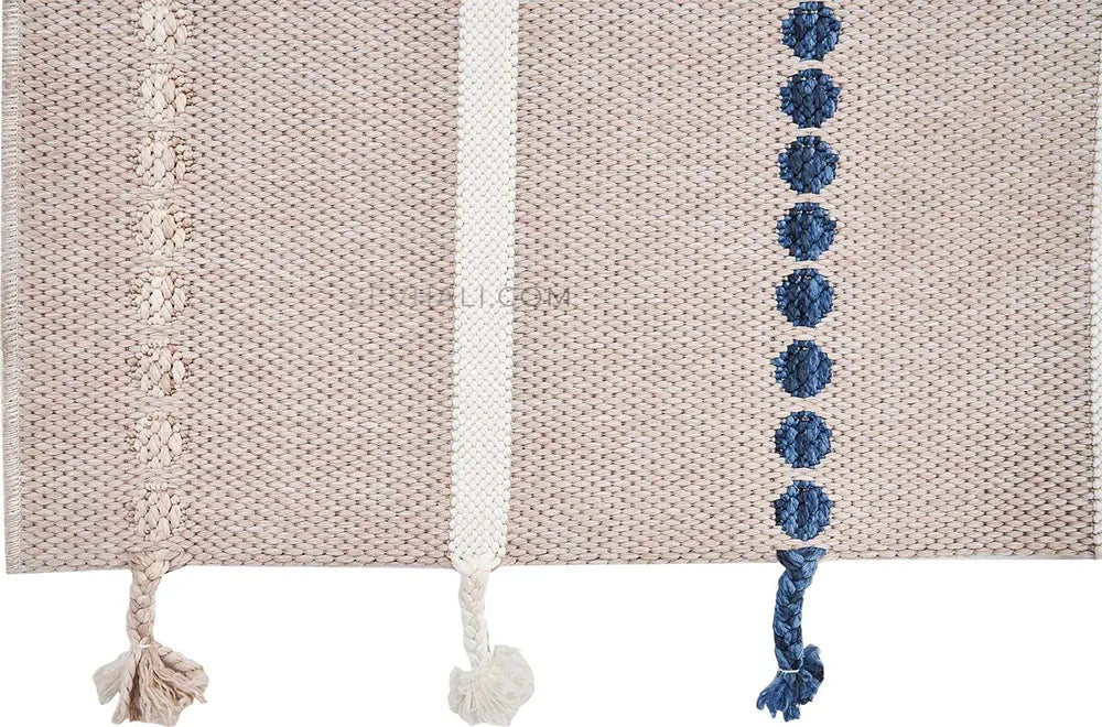 Zev Halı Vincents Colors Kum Beji Çizgili Püsküllü Kilim VC03 160x200