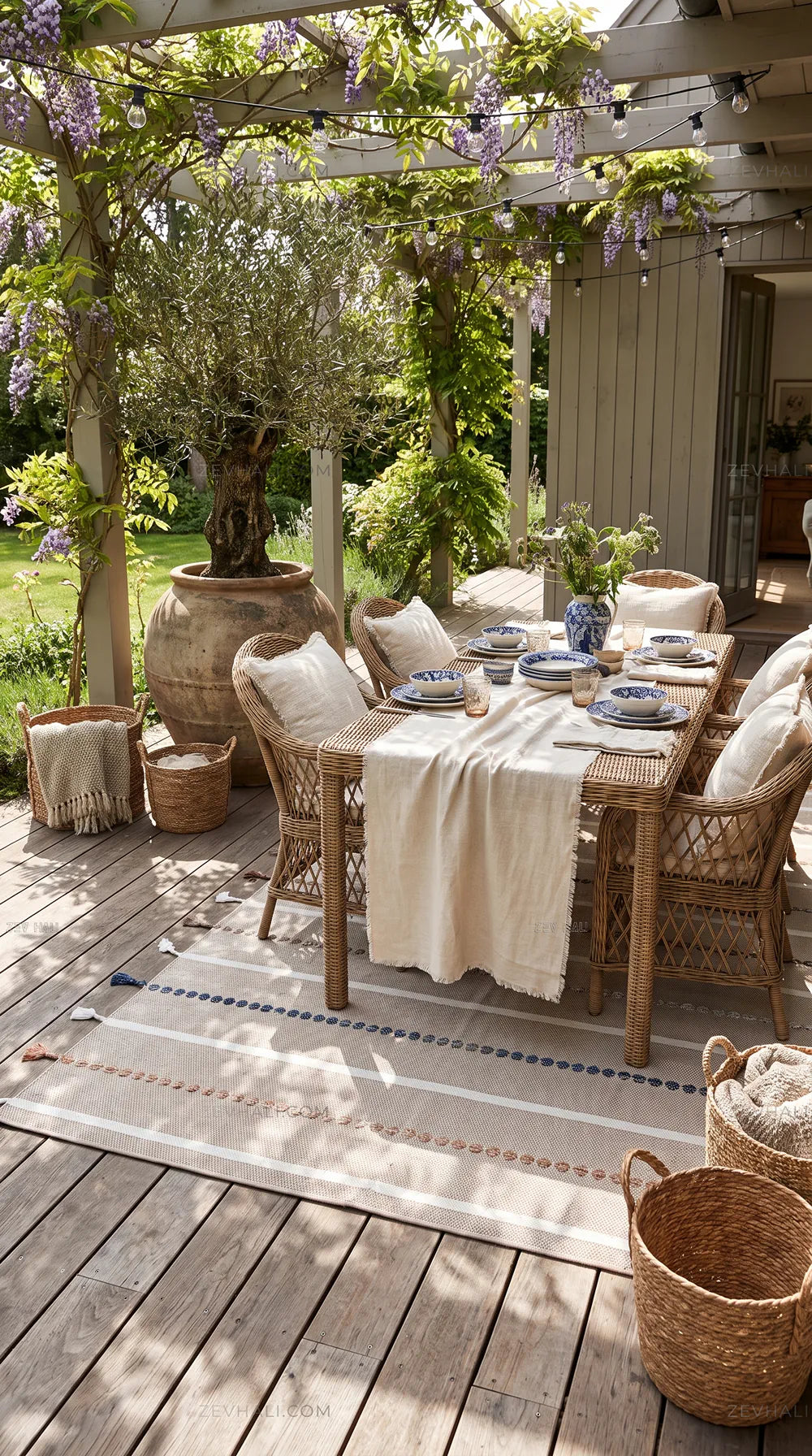 Zev Halı Vincents Colors Kum Beji Çizgili Püsküllü Kilim VC03 160x200