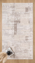 ZEV HALI NATURAL NT11 Beige Flecked Textured 400 cm Cut Acrylic Thick Rug