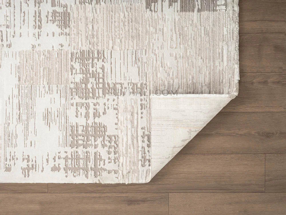 ZEV HALI NATURAL NT11 Beige Flecked Textured 400 cm Cut Acrylic Thick Rug