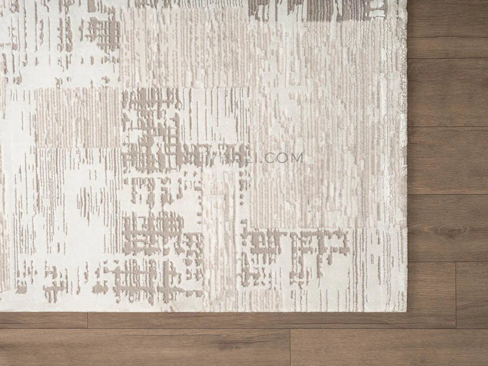 ZEV HALI NATURAL NT11 Beige Flecked Textured 400 cm Cut Acrylic Thick Rug