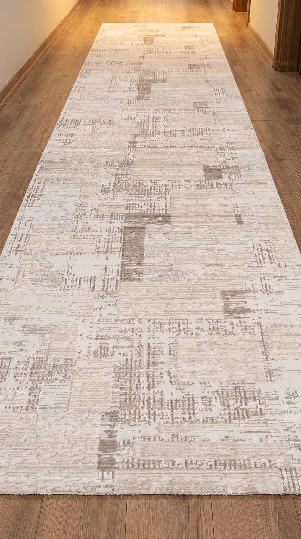 ZEV HALI NATURAL NT11 Beige Flecked Textured 400 cm Cut Acrylic Thick Rug