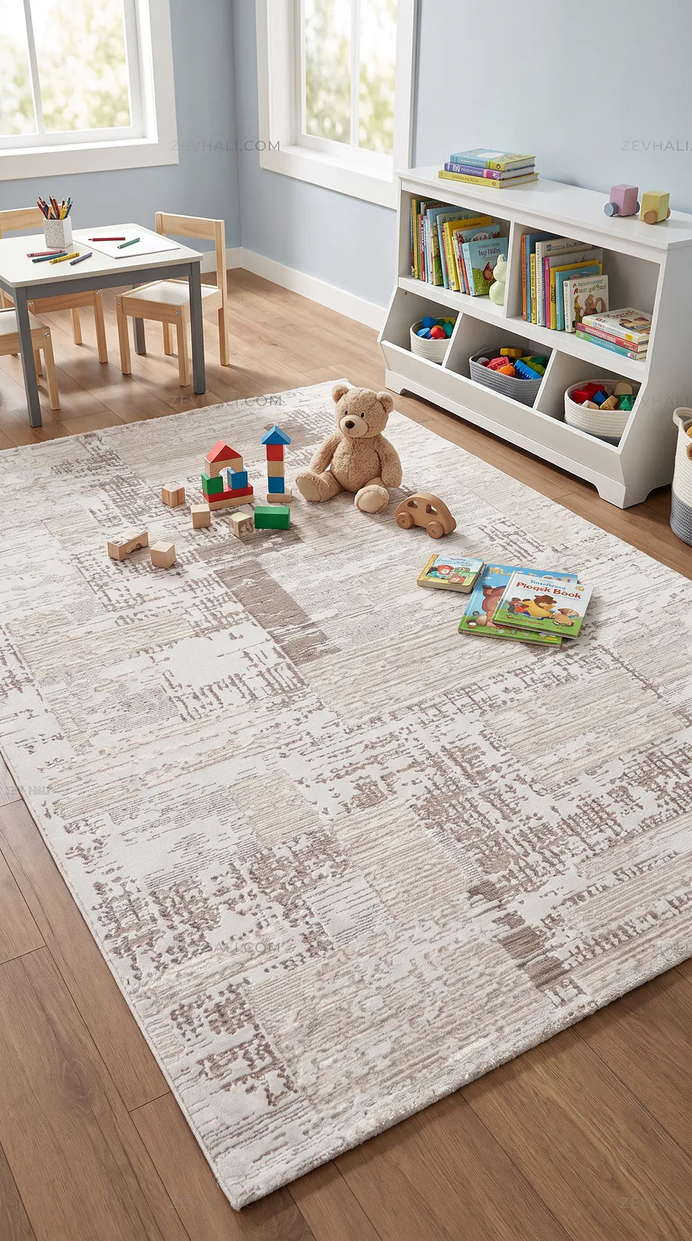 ZEV HALI NATURAL NT11 Beige Flecked Textured 400 cm Cut Acrylic Thick Rug