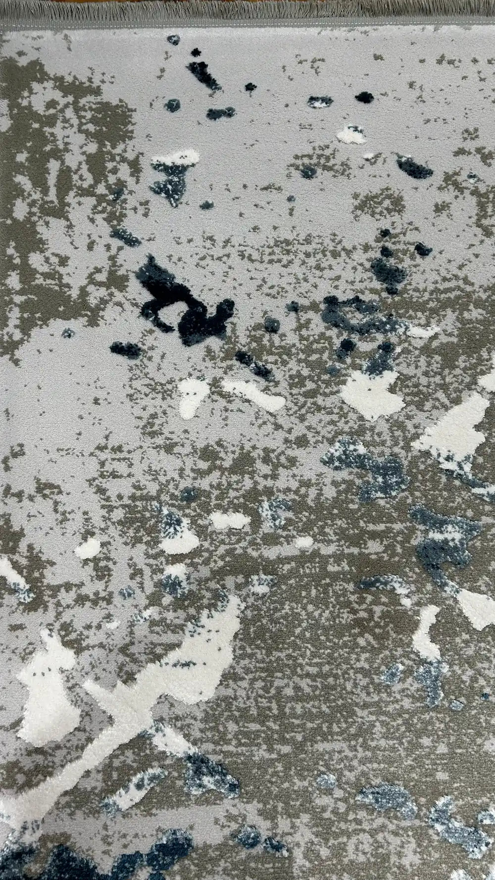 Zev Vogui Mavi Gri Soyut Eskitme Triko Akrilik Salon Halısı-t032 160x230