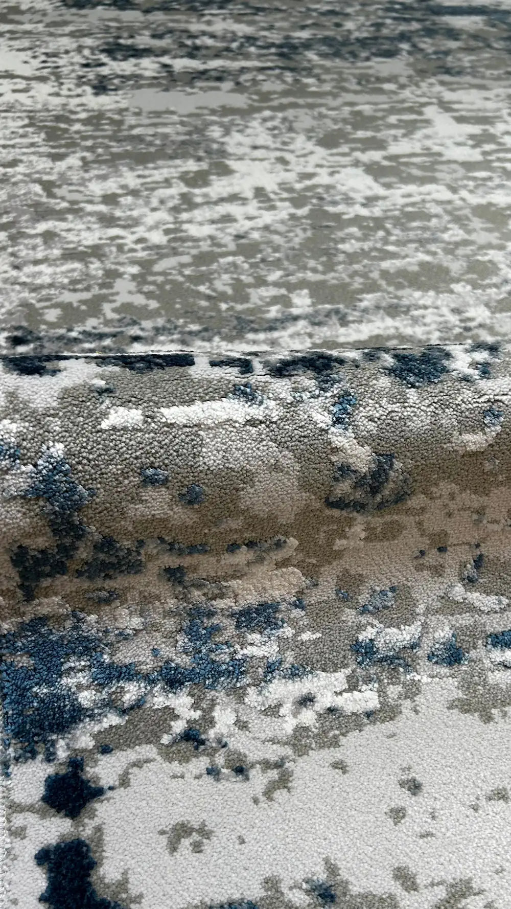 Zev Vogui Serisi Gri Mavi Çizgili Modern Geometrik Triko Akrilik Halı st033 160x230