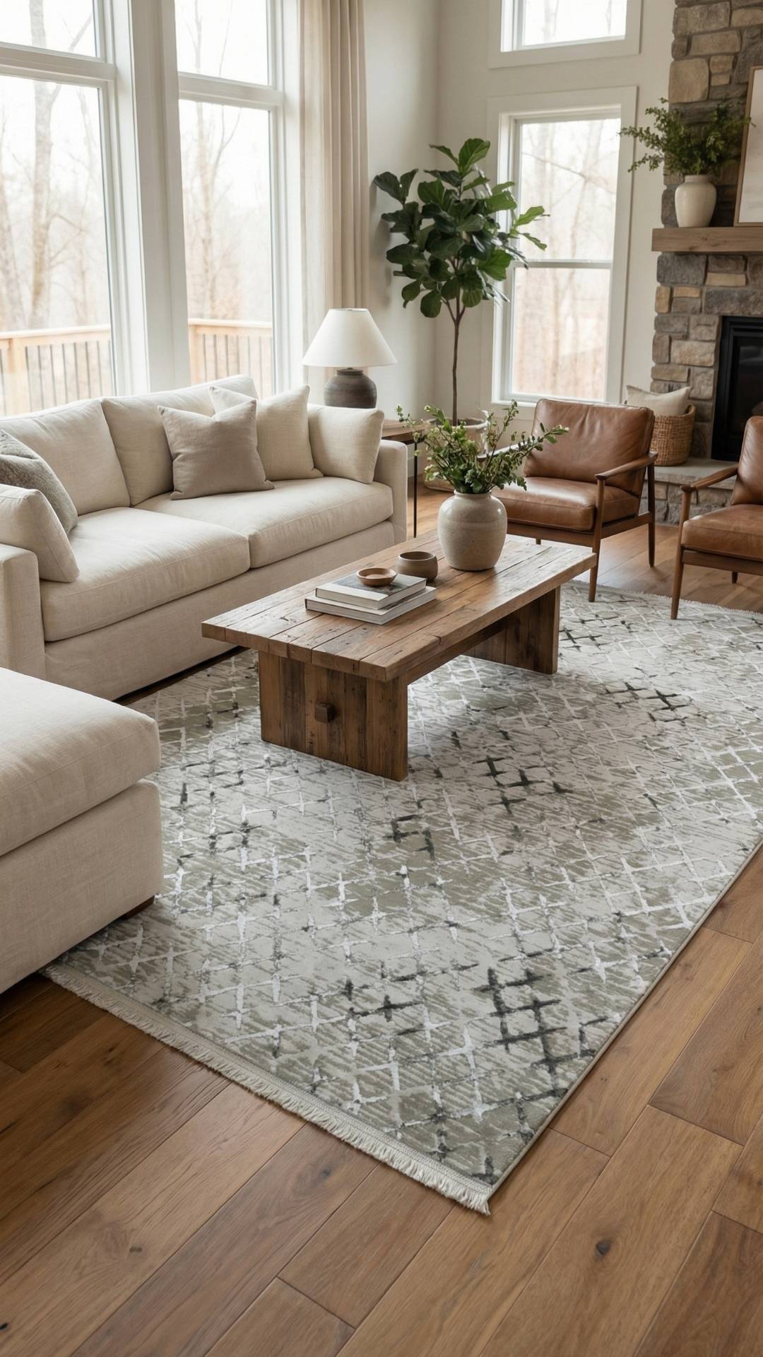 Zev Vogui Serisi Kil Yeşili Modern Geometrik Triko Akrilik Halı %60 Fırsat Outlet st027  160x230