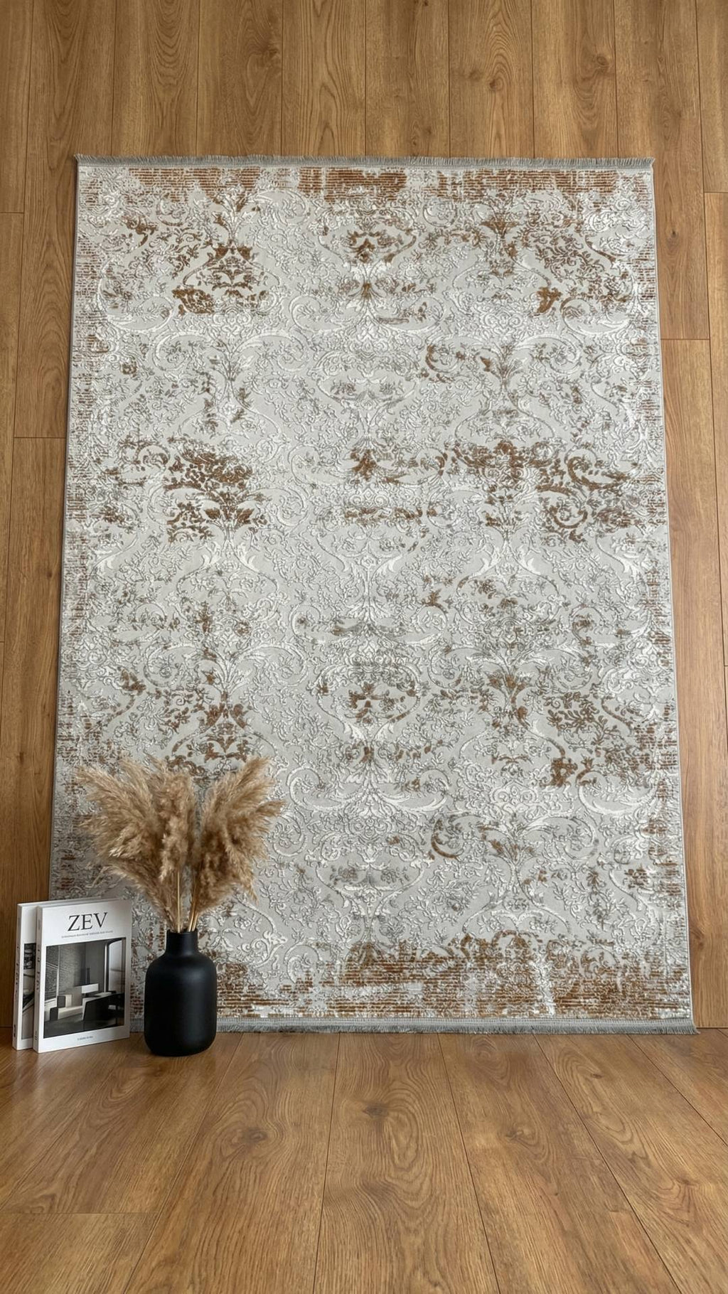 Zev Vogui Serisi Kiremit Klasik Desenli Triko Akrilik Halı %60 Fırsat Outlet st029  160x230