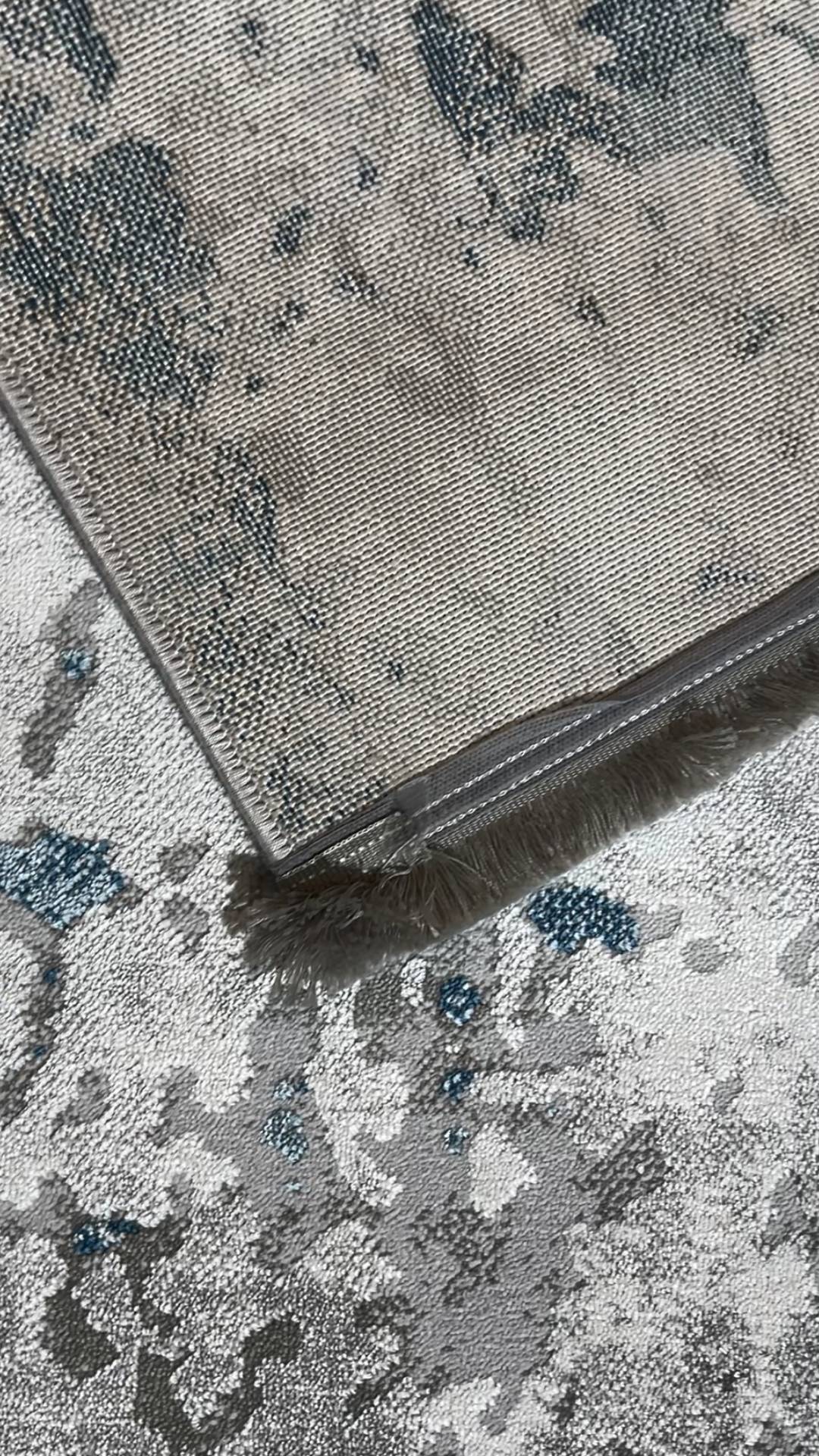 Zev Halı Vogui Serisi Mavi Soyut Desenli Triko Akrilik Halı %60 Fırsat Outlet st028 160x230 | Modern Halı | Zev Halı