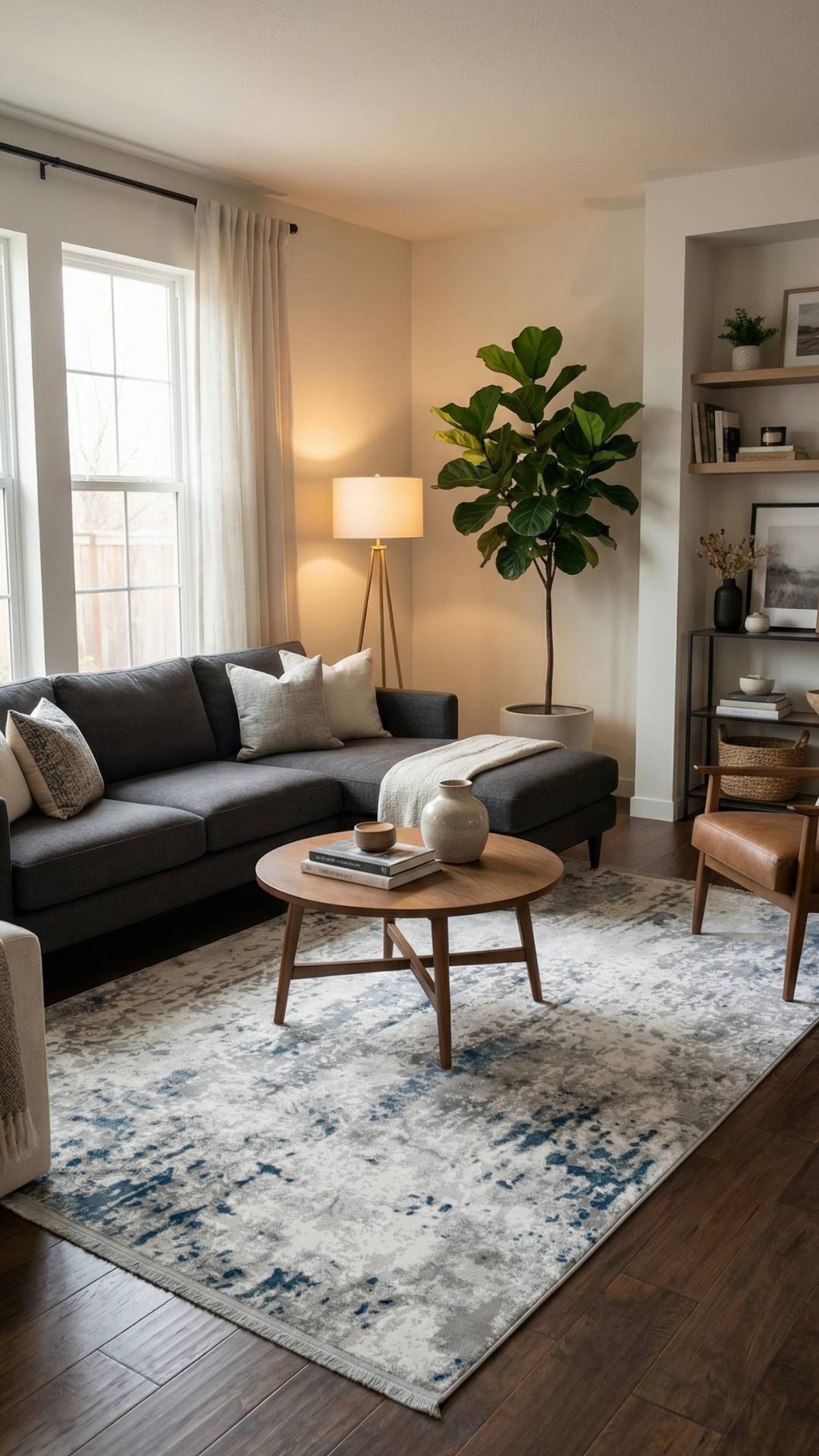 Zev Halı Vogui Serisi Mavi Soyut Desenli Triko Akrilik Halı %60 Fırsat Outlet st028 160x230 | Modern Halı | Zev Halı