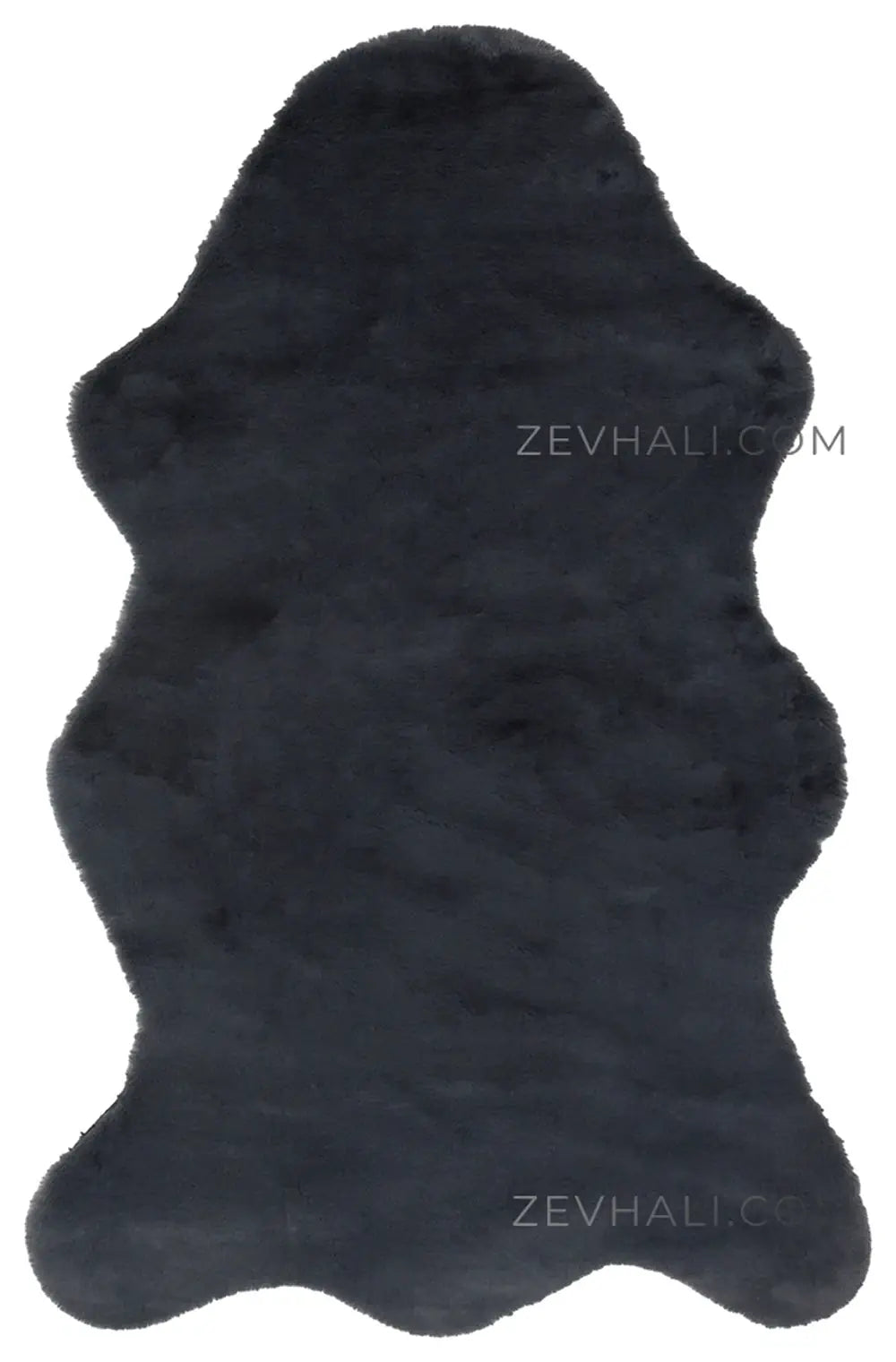 Zev Halı Alade Antrasit Suni Tavşan Tüyü Kaymaz Taban Yıkanabilir Peluş Post Halı AL05